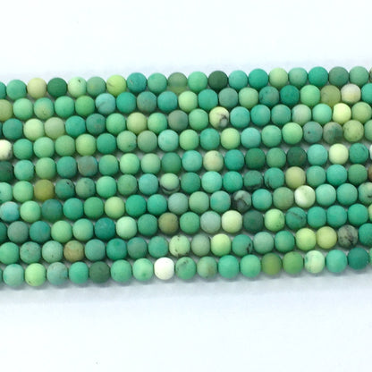 CAG70 Grass Agate Beads Matte Round 4mm 15.5" Strand