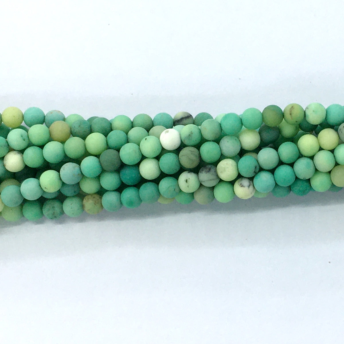 CAG70 Grass Agate Beads Matte Round 4mm 15.5" Strand