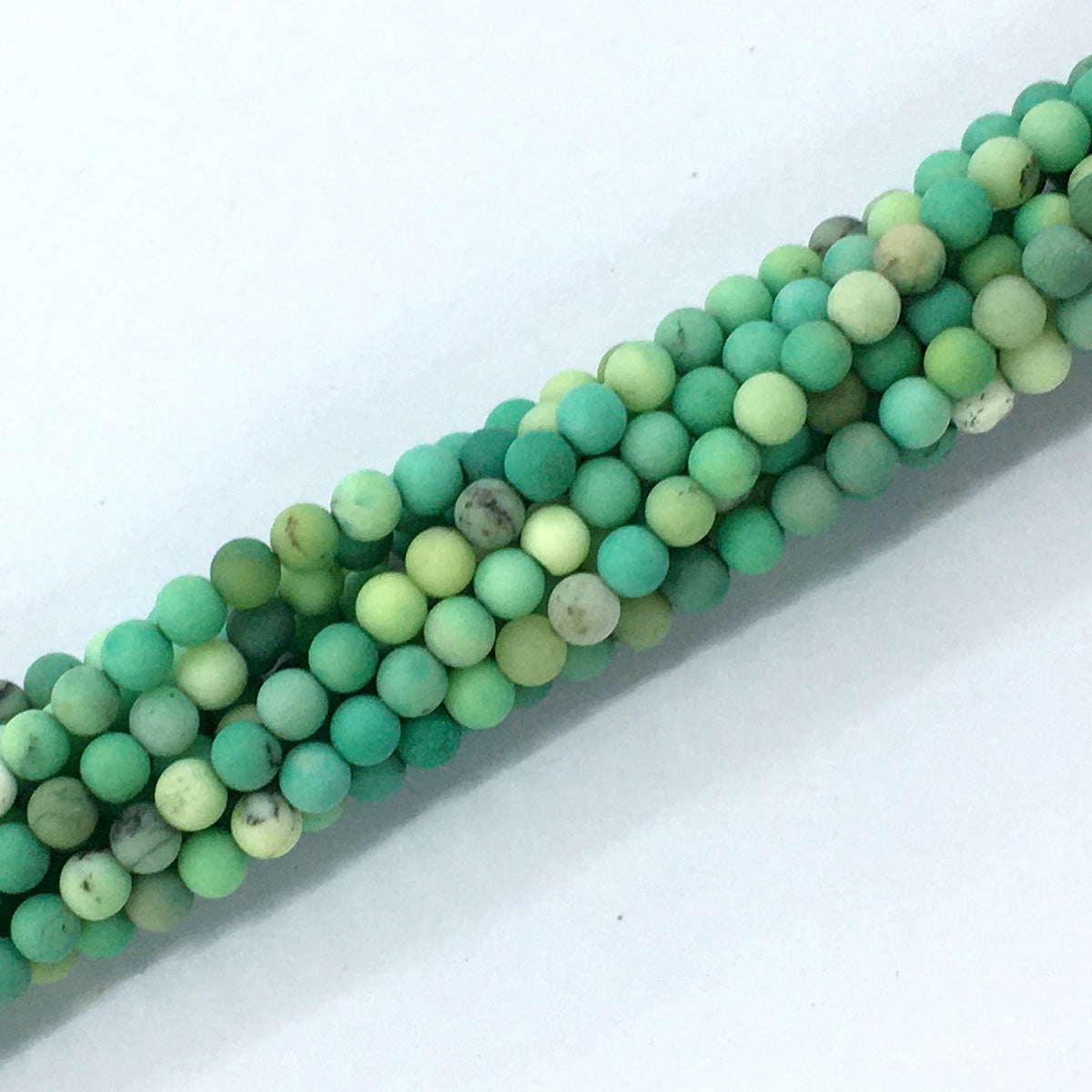 CAG70 Grass Agate Beads Matte Round 4mm 15.5" Strand