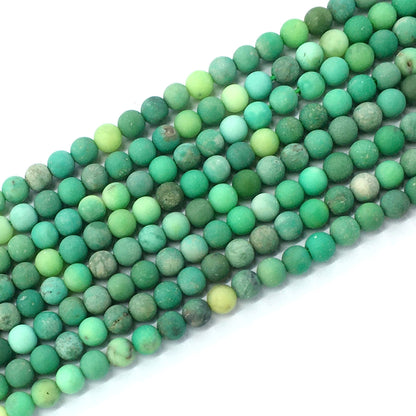 CAG71 Grass Agate Beads Matte Round 6mm 15.5" Strand