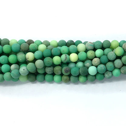 CAG71 Grass Agate Beads Matte Round 6mm 15.5" Strand