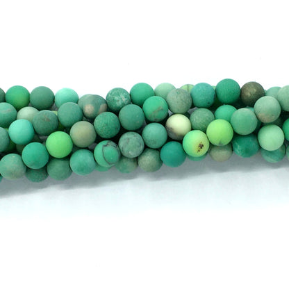 CAG72 Grass Agate Beads Matte Round 8mm 15.5" Strand