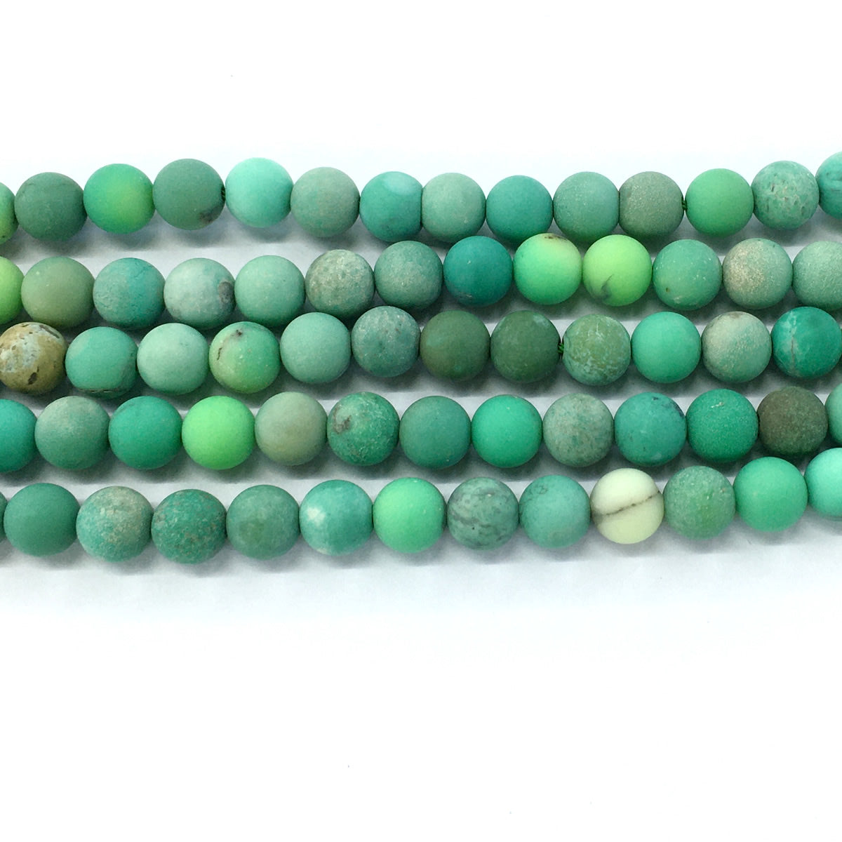 CAG73 Grass Agate Beads Matte Round 10mm 15.5" Strand