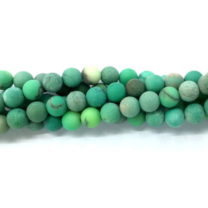 CAG73 Grass Agate Beads Matte Round 10mm 15.5" Strand