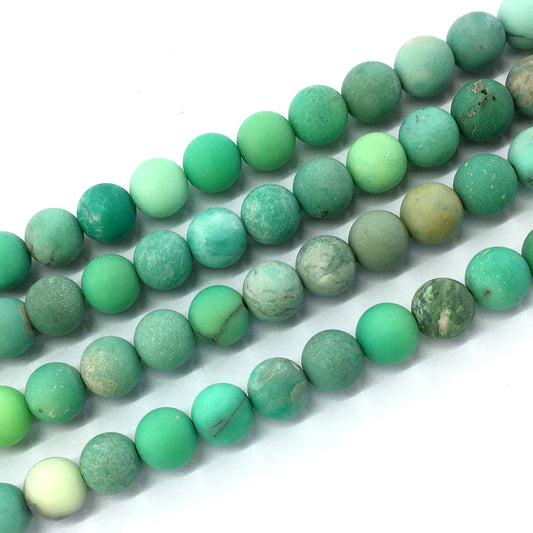 CAG74 Grass Agate Beads Matte Round 12mm 15.5" Strand