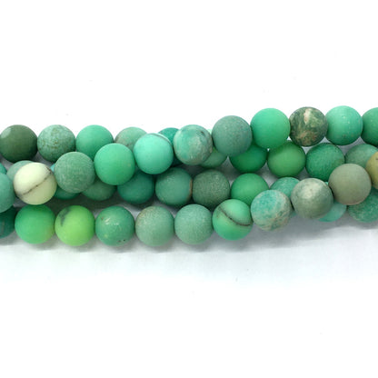 CAG74 Grass Agate Beads Matte Round 12mm 15.5" Strand