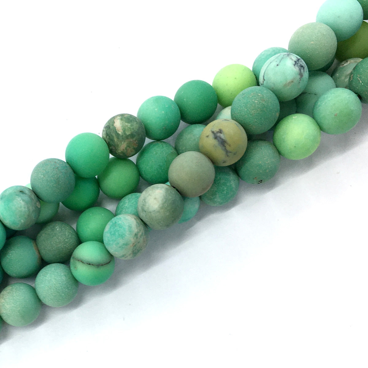 CAG74 Grass Agate Beads Matte Round 12mm 15.5" Strand