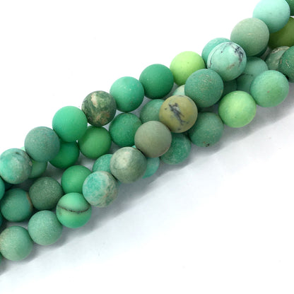 CAG74 Grass Agate Beads Matte Round 12mm 15.5" Strand