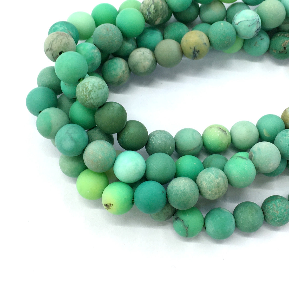 CAG74 Grass Agate Beads Matte Round 12mm 15.5" Strand