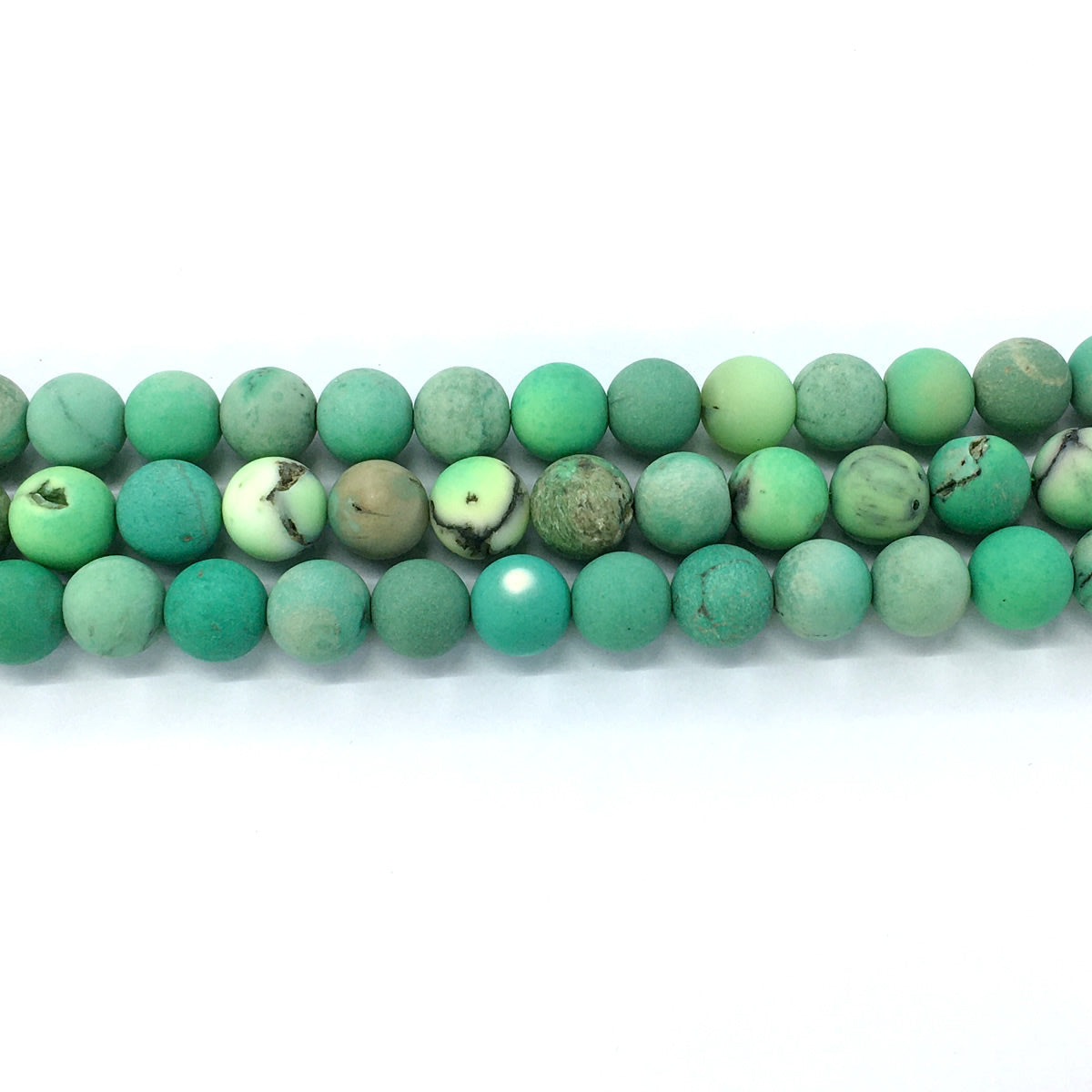 CAG75 Grass Agate Beads Matte Round 14mm 15.5" Strand