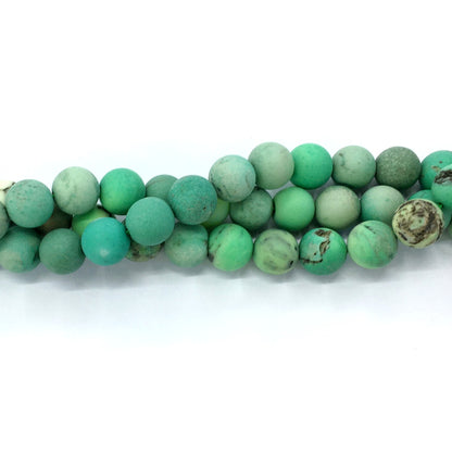 CAG75 Grass Agate Beads Matte Round 14mm 15.5" Strand