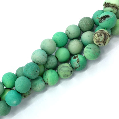 CAG75 Grass Agate Beads Matte Round 14mm 15.5" Strand