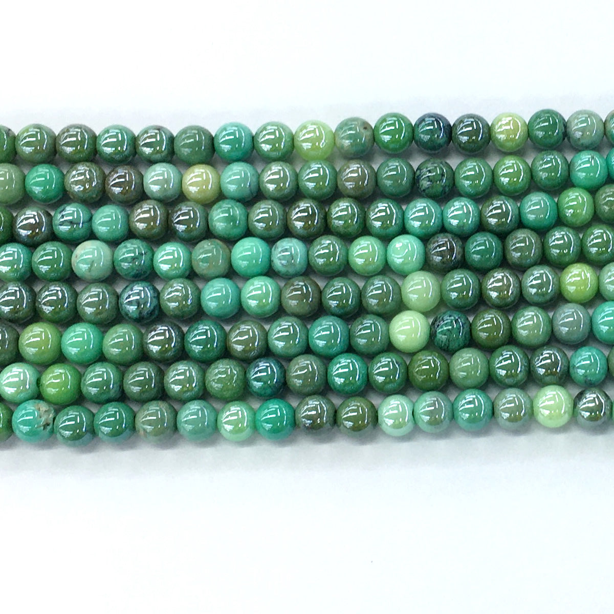 CAG79 Grass Agate Beads AB-Color Electroplated Smooth Round 6mm 15.5" Strand