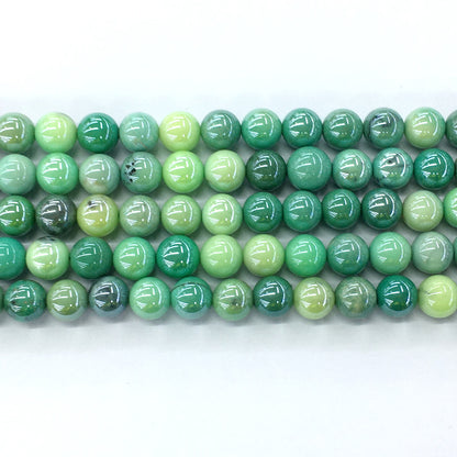 CAG81 Grass Agate Beads AB-Color Electroplated Smooth Round 10mm 15.5" Strand