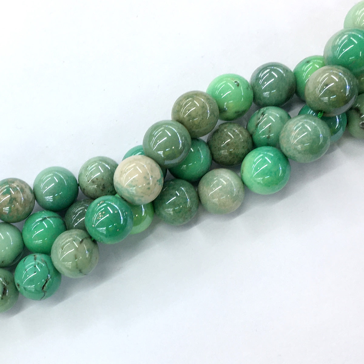 CAG83 Grass Agate Beads AB-Color Electroplated Smooth Round 14mm 15.5" Strand