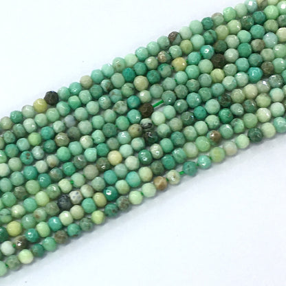 CAG87 Grass Agate Beads Faceted Round 4mm 15.5" Strand