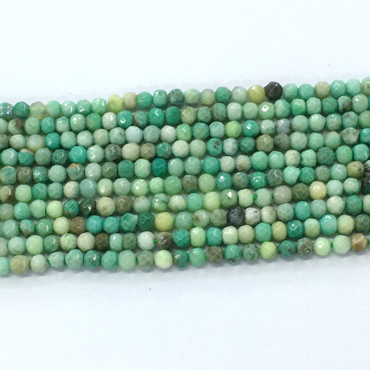 CAG87 Grass Agate Beads Faceted Round 4mm 15.5" Strand