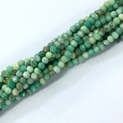 CAG87 Grass Agate Beads Faceted Round 4mm 15.5" Strand