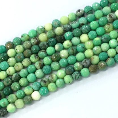 CAG88 Grass Agate Beads Faceted Round 6mm 15.5" Strand