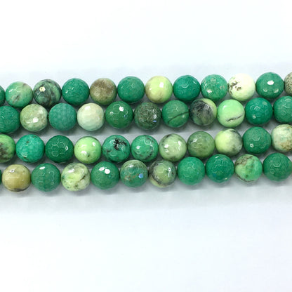 CAG91 Grass Agate Beads Faceted Round 12mm 15.5" Strand