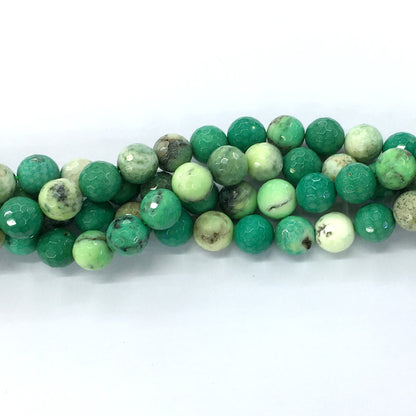 CAG91 Grass Agate Beads Faceted Round 12mm 15.5" Strand