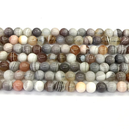 CAG96 Botswana Agate Beads Smooth Round 6mm 15.5" Strand