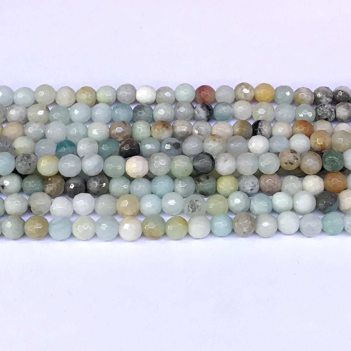 CAM02 Amazonite Gemstone Beads Faceted Round 6mm 15" Strand