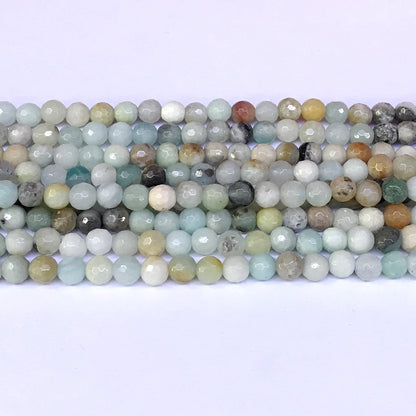 CAM02 Amazonite Gemstone Beads Faceted Round 6mm 15" Strand