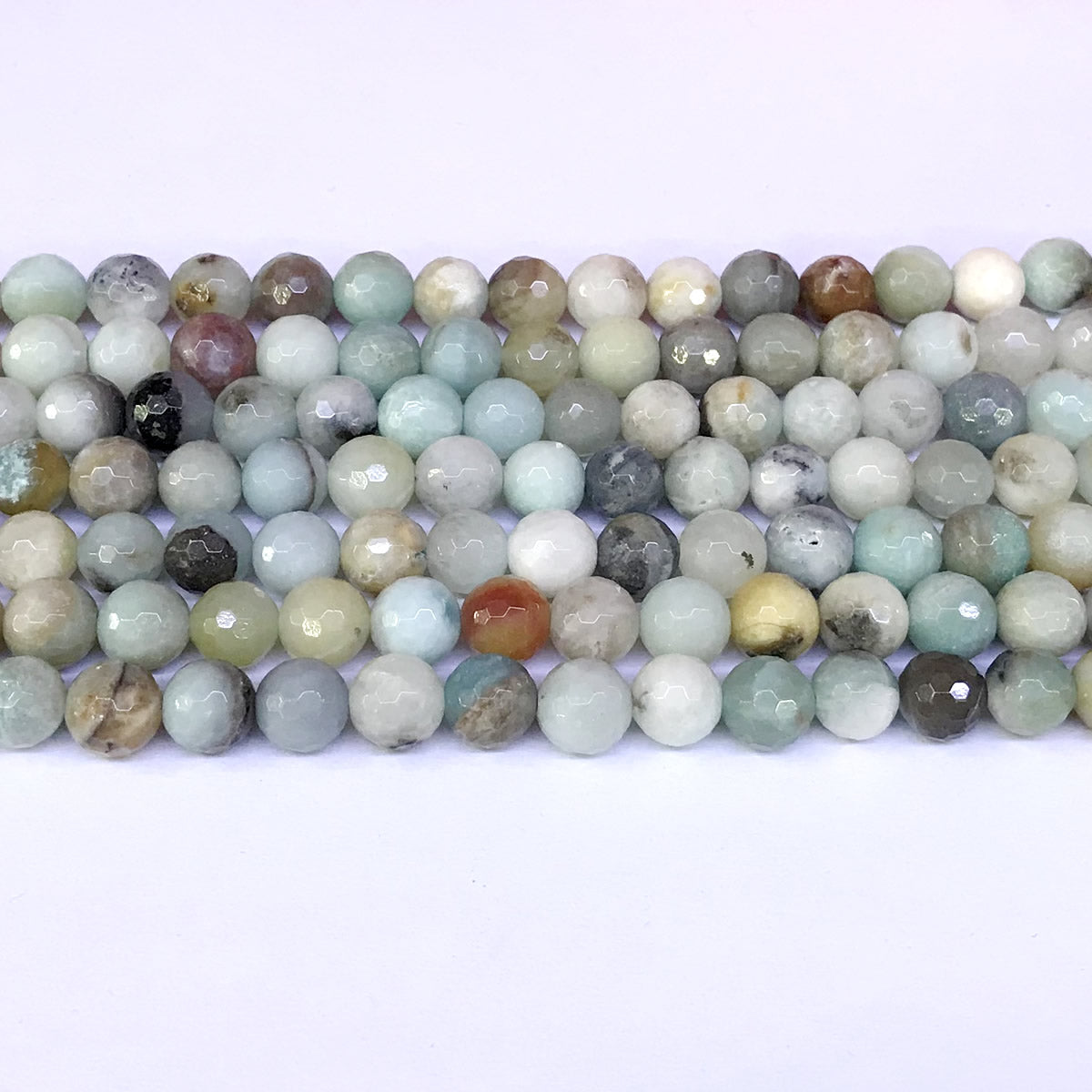 CAM03 Amazonite Gemstone Beads Faceted Round 8mm 15" Strand