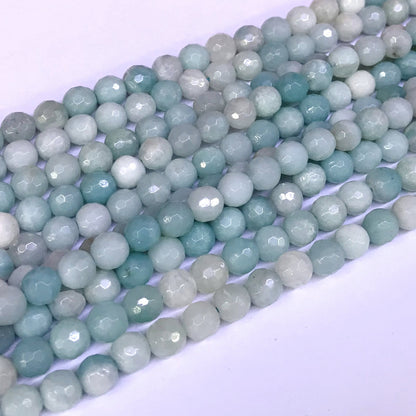 CAM07 Amazonite Gemstone Beads Faceted Round 6mm 15" Strand