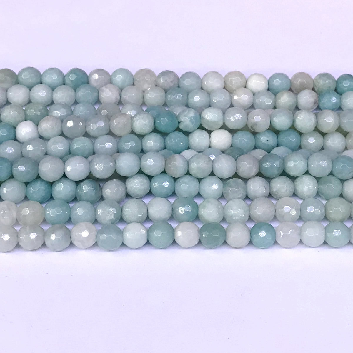 CAM07 Amazonite Gemstone Beads Faceted Round 6mm 15" Strand