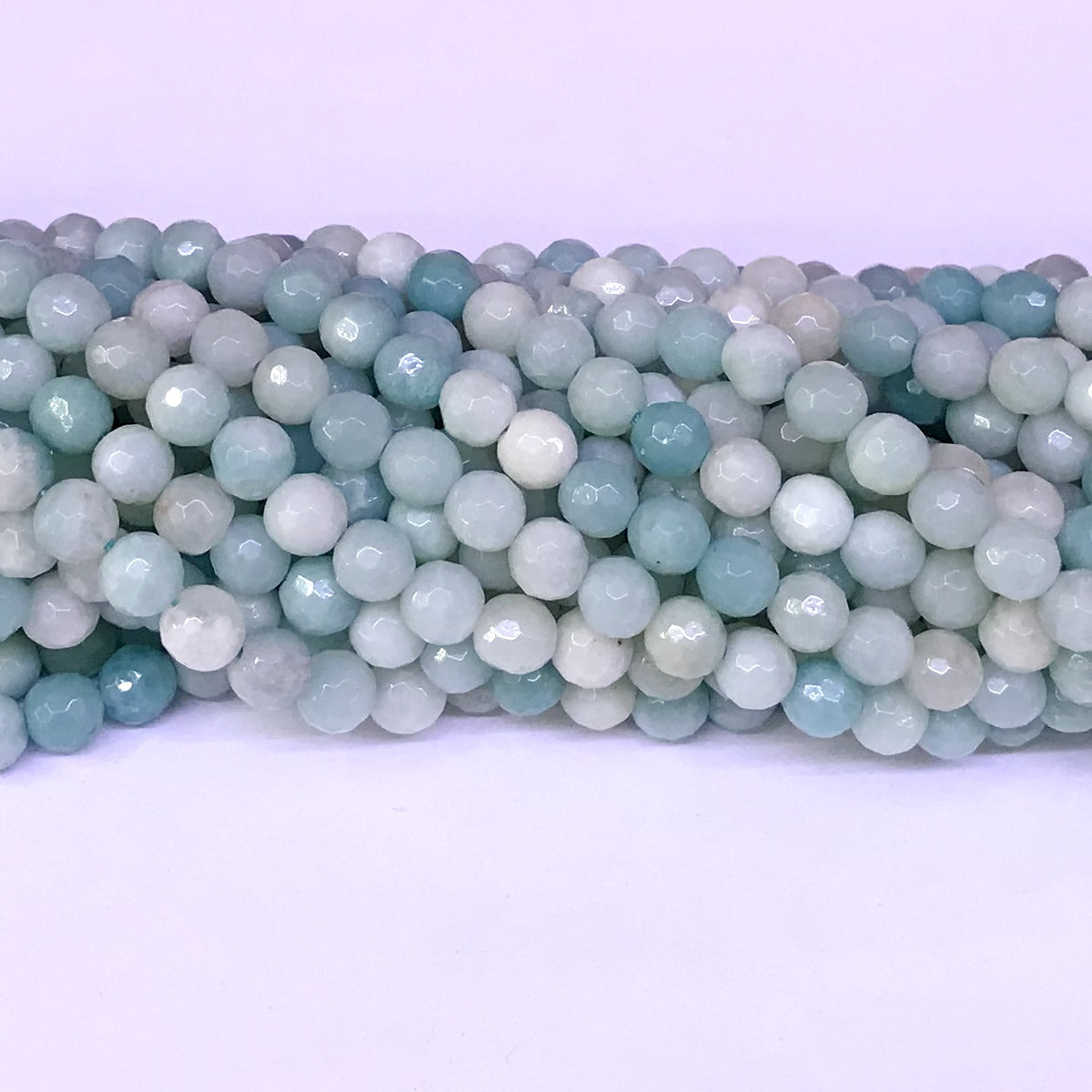 CAM07 Amazonite Gemstone Beads Faceted Round 6mm 15" Strand