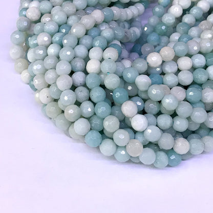 CAM07 Amazonite Gemstone Beads Faceted Round 6mm 15" Strand