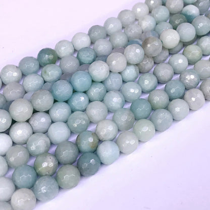 CAM08 Amazonite Gemstone Beads Faceted Round 8mm 15" Strand