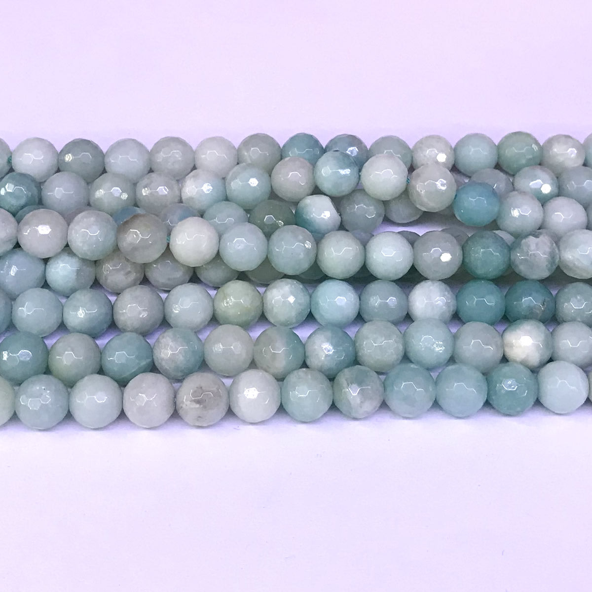 CAM08 Amazonite Gemstone Beads Faceted Round 8mm 15" Strand