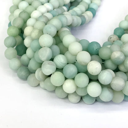 CAM16 Amazonite Gemstone Beads Matte Round 8mm 15" Strand