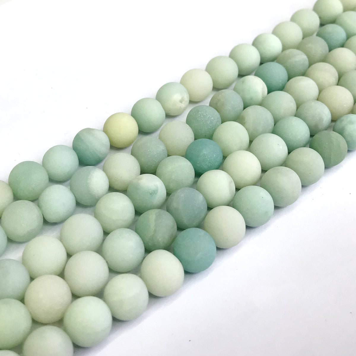 CAM17 Amazonite Gemstone Beads Matte Round 10mm 15" Strand