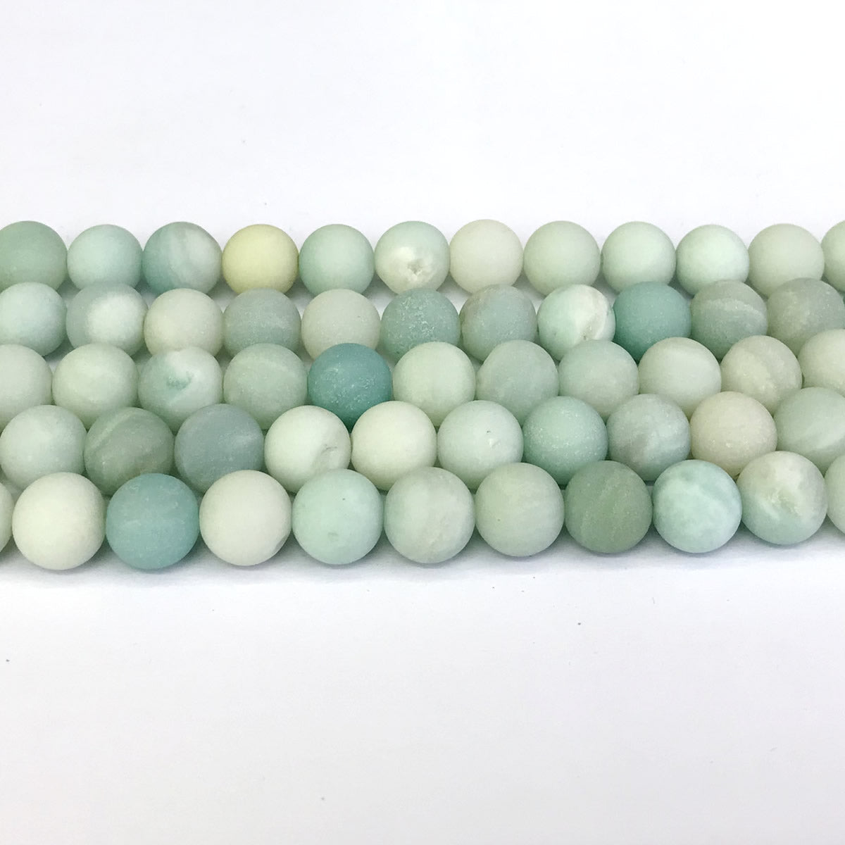 CAM17 Amazonite Gemstone Beads Matte Round 10mm 15" Strand