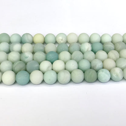 CAM17 Amazonite Gemstone Beads Matte Round 10mm 15" Strand