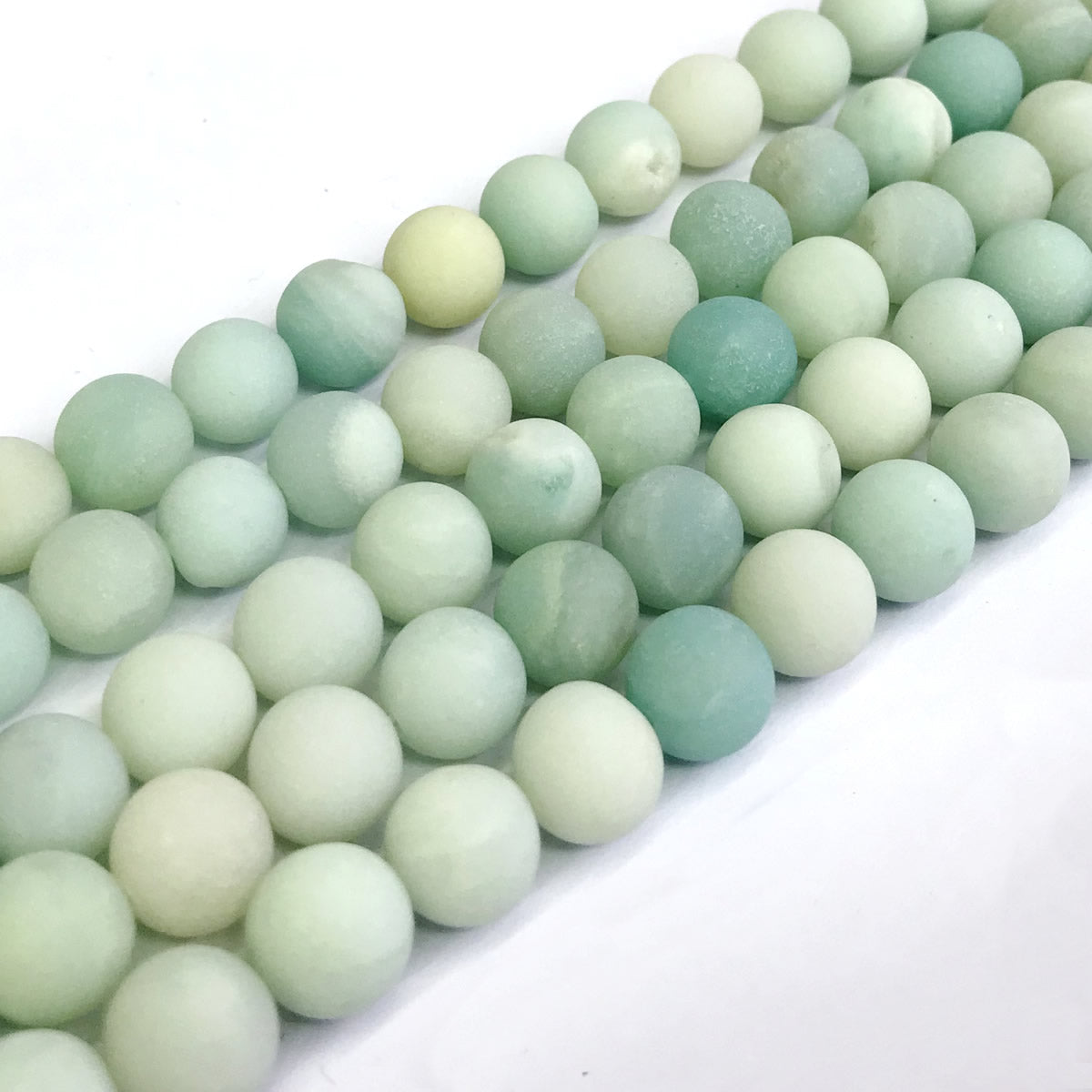 CAM18 Amazonite Gemstone Beads Matte Round 12mm 15" Strand