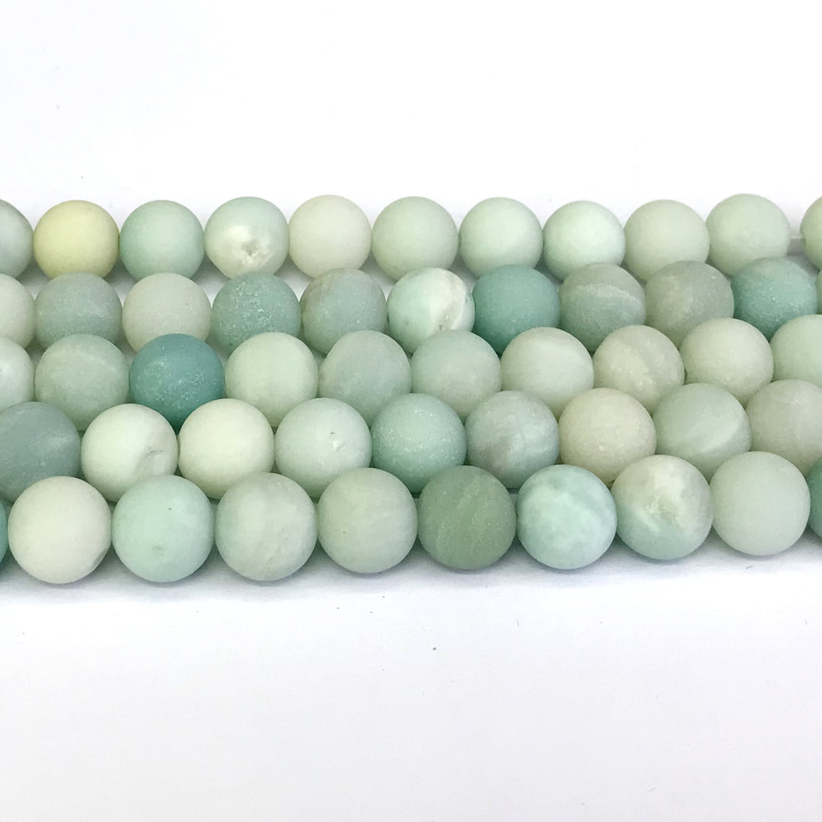 CAM18 Amazonite Gemstone Beads Matte Round 12mm 15" Strand