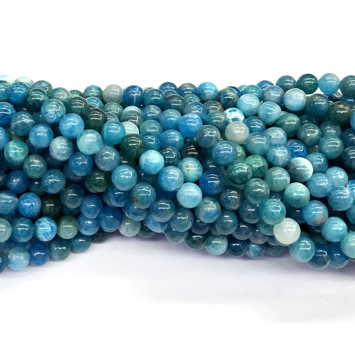 CAP02 Apatite Gemstone Beads Smooth Round 6mm 15.5" Strand