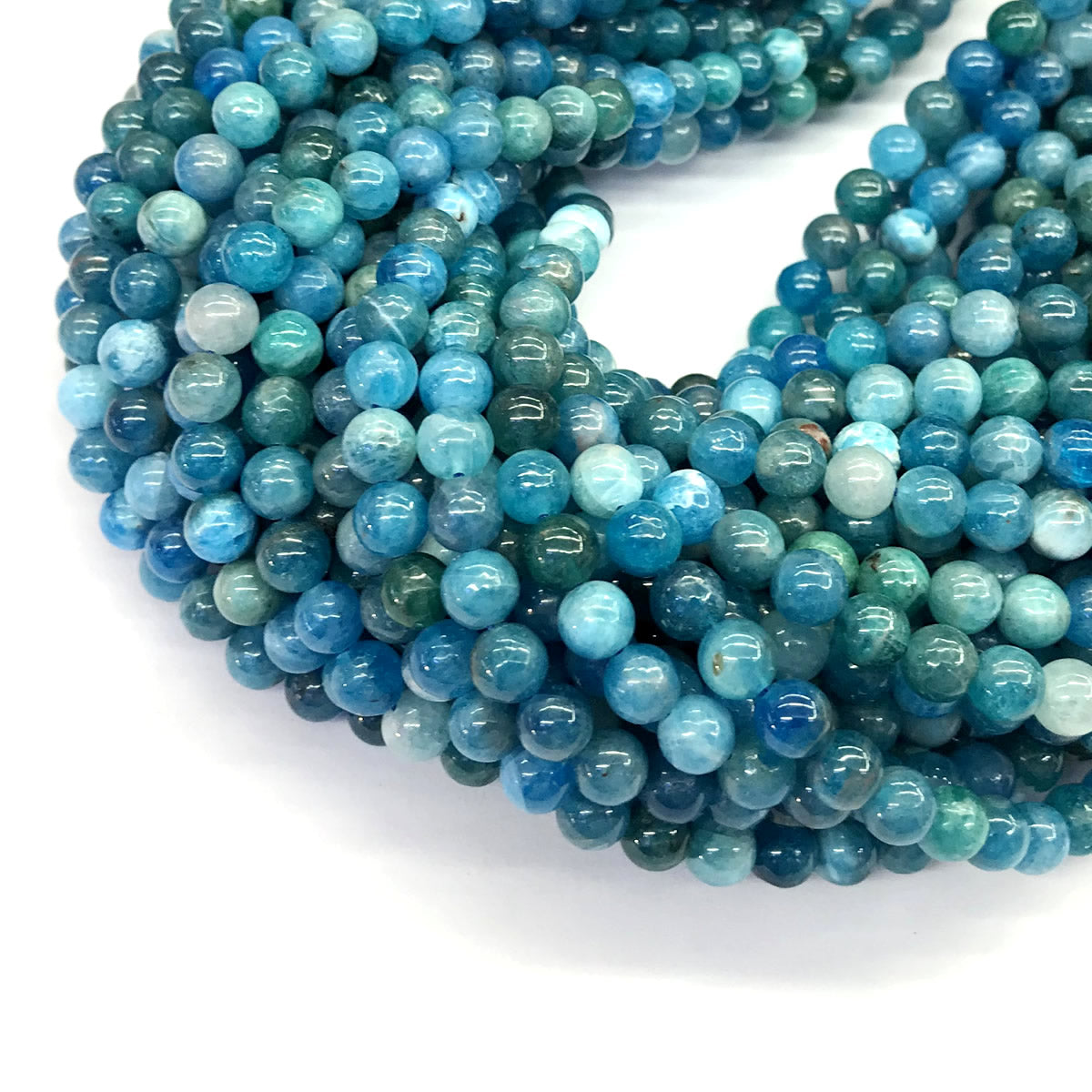 CAP02 Apatite Gemstone Beads Smooth Round 6mm 15.5" Strand