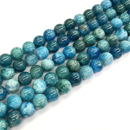 CAP04 Apatite Gemstone Beads Smooth Round 10mm 15.5" Strand