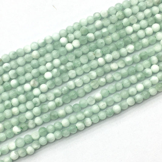 CAS01 Snowflake Angelite Beads Smooth Round 4mm 15.5" Strand