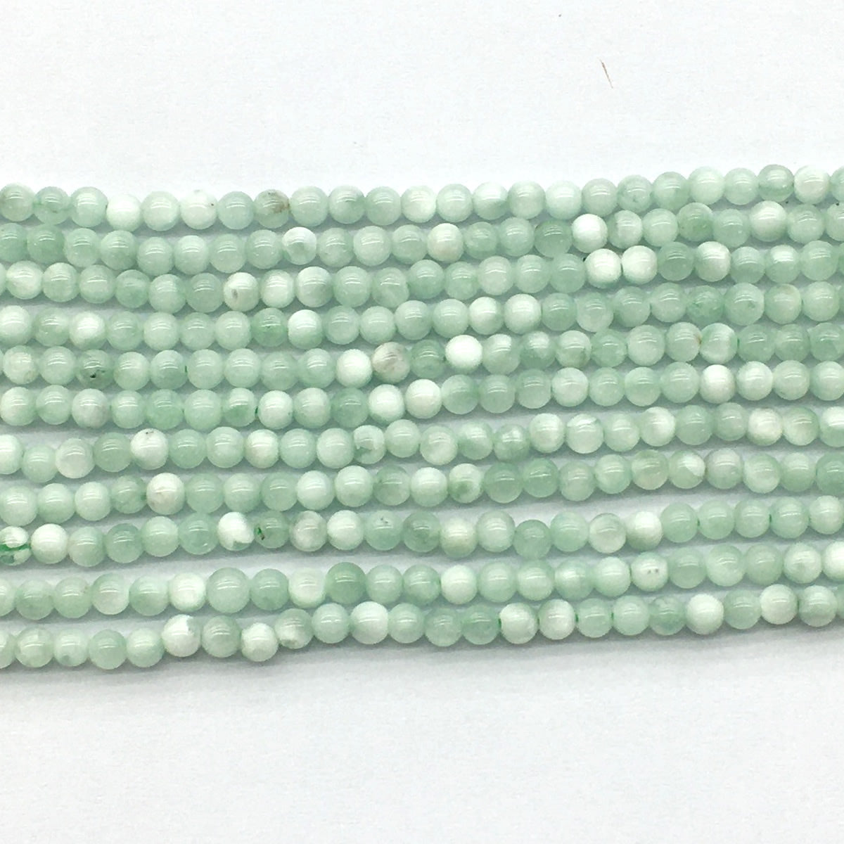 CAS01 Snowflake Angelite Beads Smooth Round 4mm 15.5" Strand