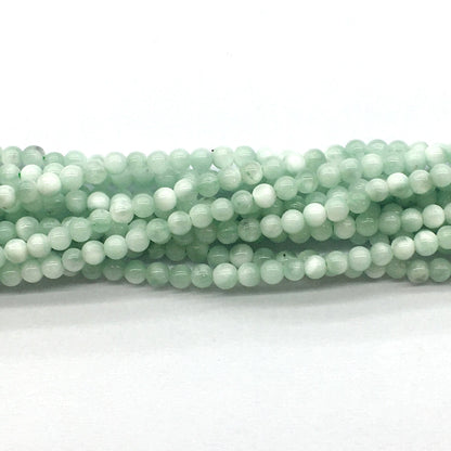 CAS01 Snowflake Angelite Beads Smooth Round 4mm 15.5" Strand