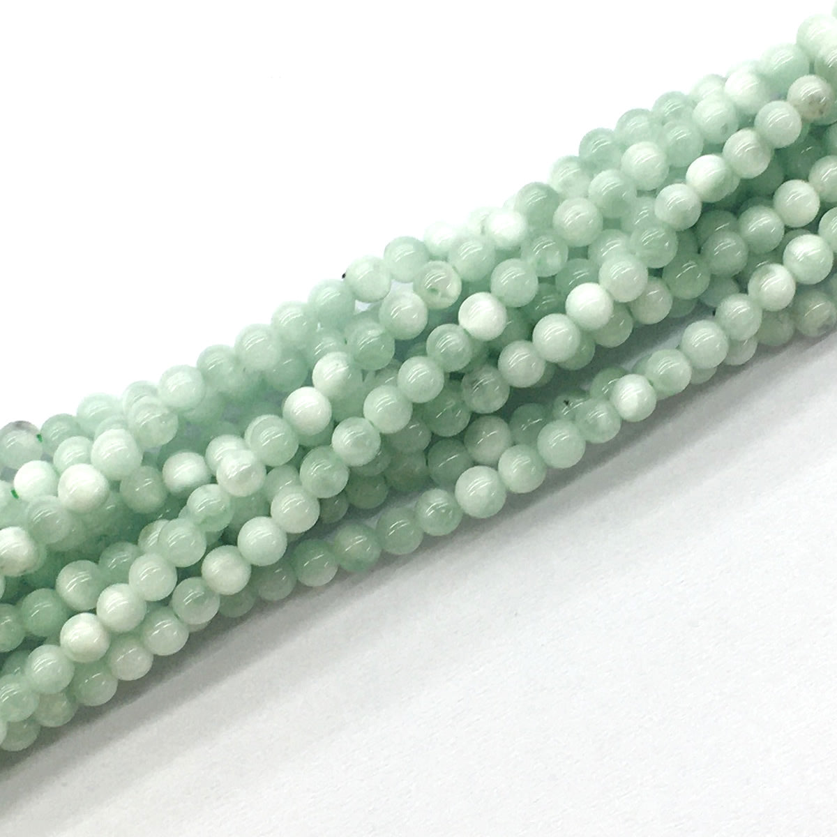 CAS01 Snowflake Angelite Beads Smooth Round 4mm 15.5" Strand