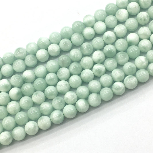 CAS02 Snowflake Angelite Beads Smooth Round 6mm 15.5" Strand