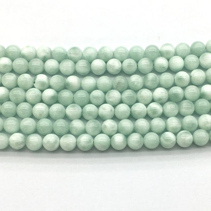 CAS02 Snowflake Angelite Beads Smooth Round 6mm 15.5" Strand